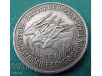 ЦАР,Конго,Габон,Чад  50  Франка  1961 Rare