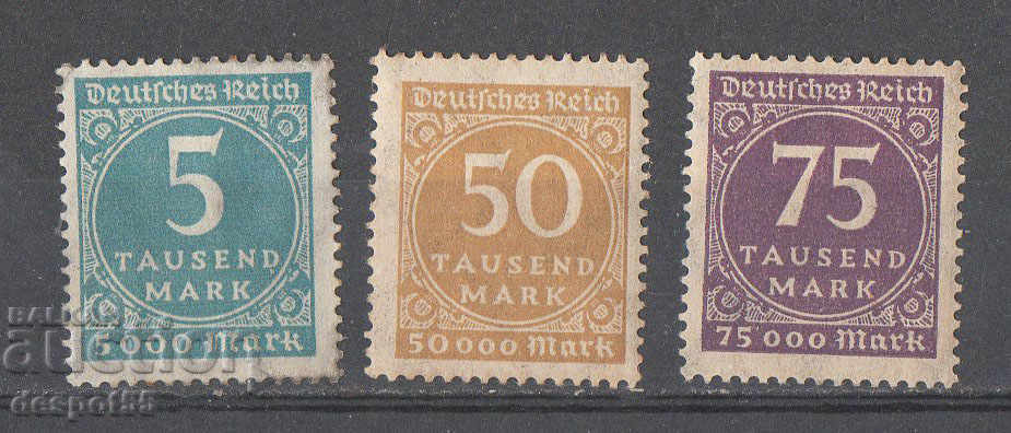 1923. Γερμανική Αυτοκρατορία. Καθημερινά γραμματόσημα.