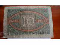 Банкнота Германия 10 марки 1920 - 1