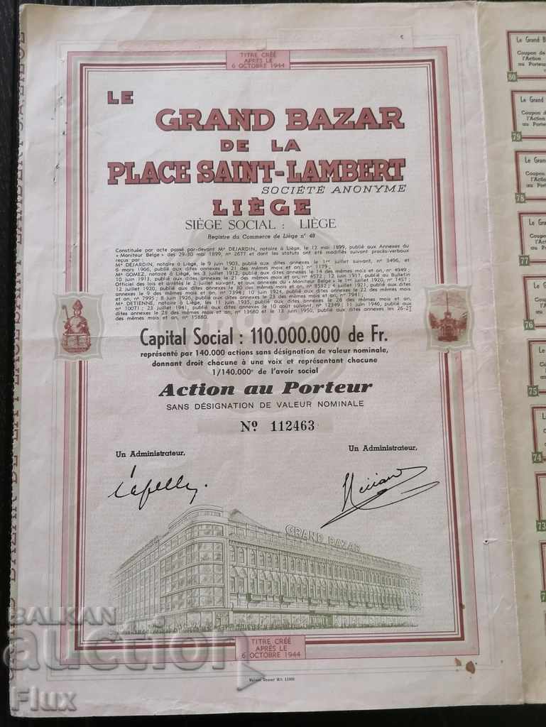 Action from Belgium Grand Bazar Place Saint - Lambert | 1944 with price 17.50 BGN | € 8.95