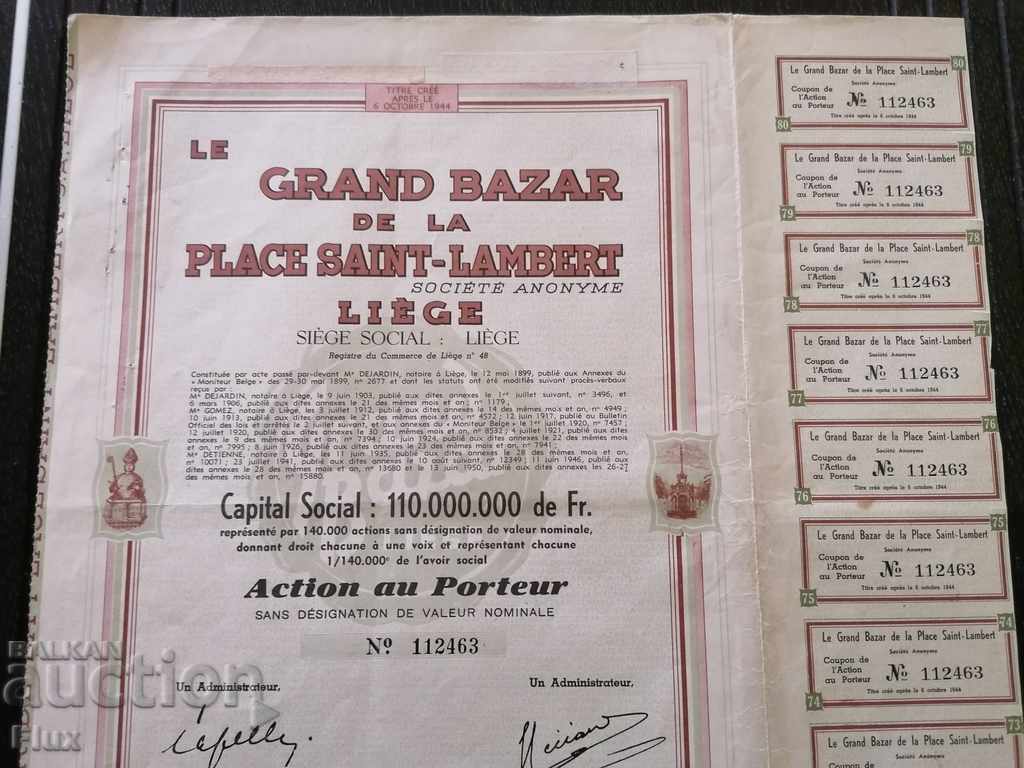 Auction  Action from Belgium Grand Bazar Place Saint - Lambert | 1944
