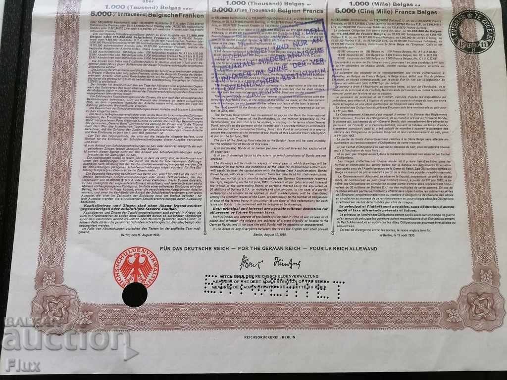 Reich bond - German Govern. International Loan | 1930 - 5