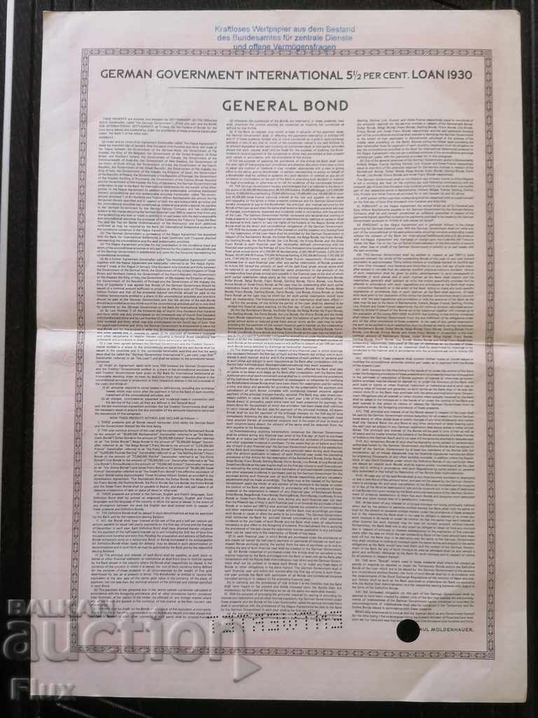 Reich bond - German Govern. International Loan | 1930 - 6