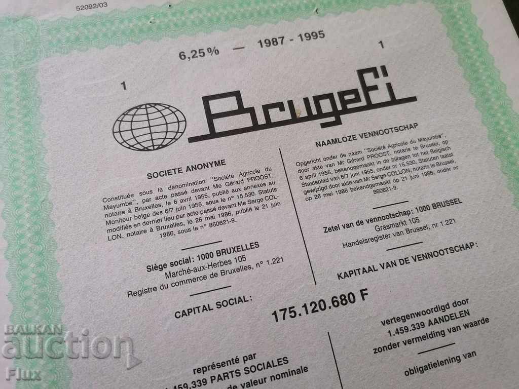 Bond from Belgium 1000 francs | BrugeFi | 1986 - 5
