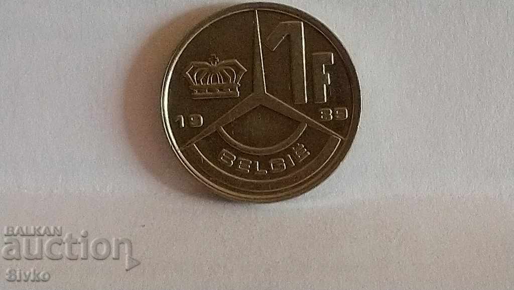 Coin Belgium 5 francs 1989