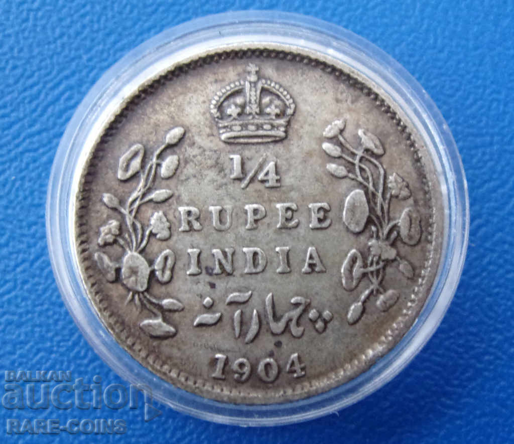 India ¼ Rupee 1904 Rare Original