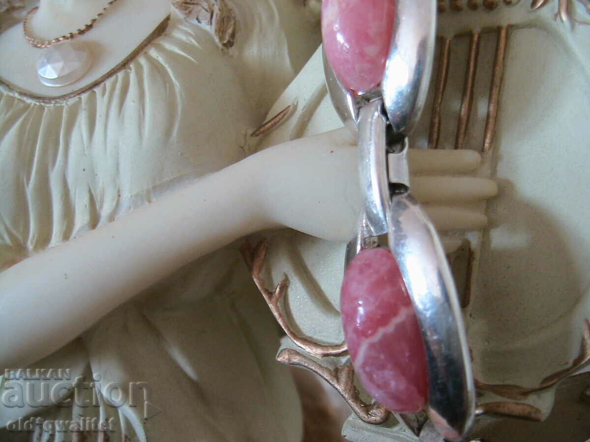 Auction  Old silver bracelet with Rhodochrosite, beautiful