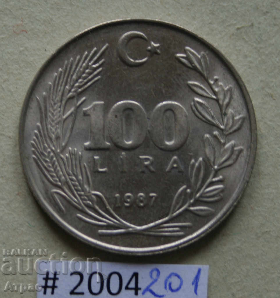 100  лири 1987 Турция