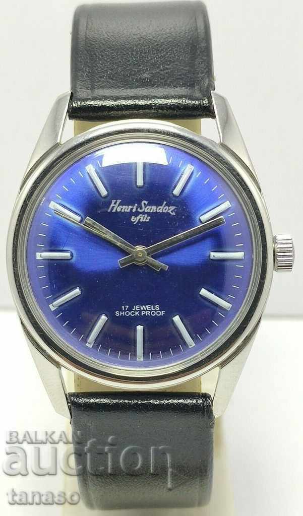 HENRI SANDOZ & FILS SWISS Men's wristwatch