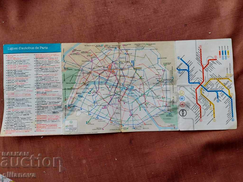 map of Paris metro 1960 with price 3.00 BGN | € 1.53 map of Paris metro 1960 with price 3.00 BGN | € 1.53