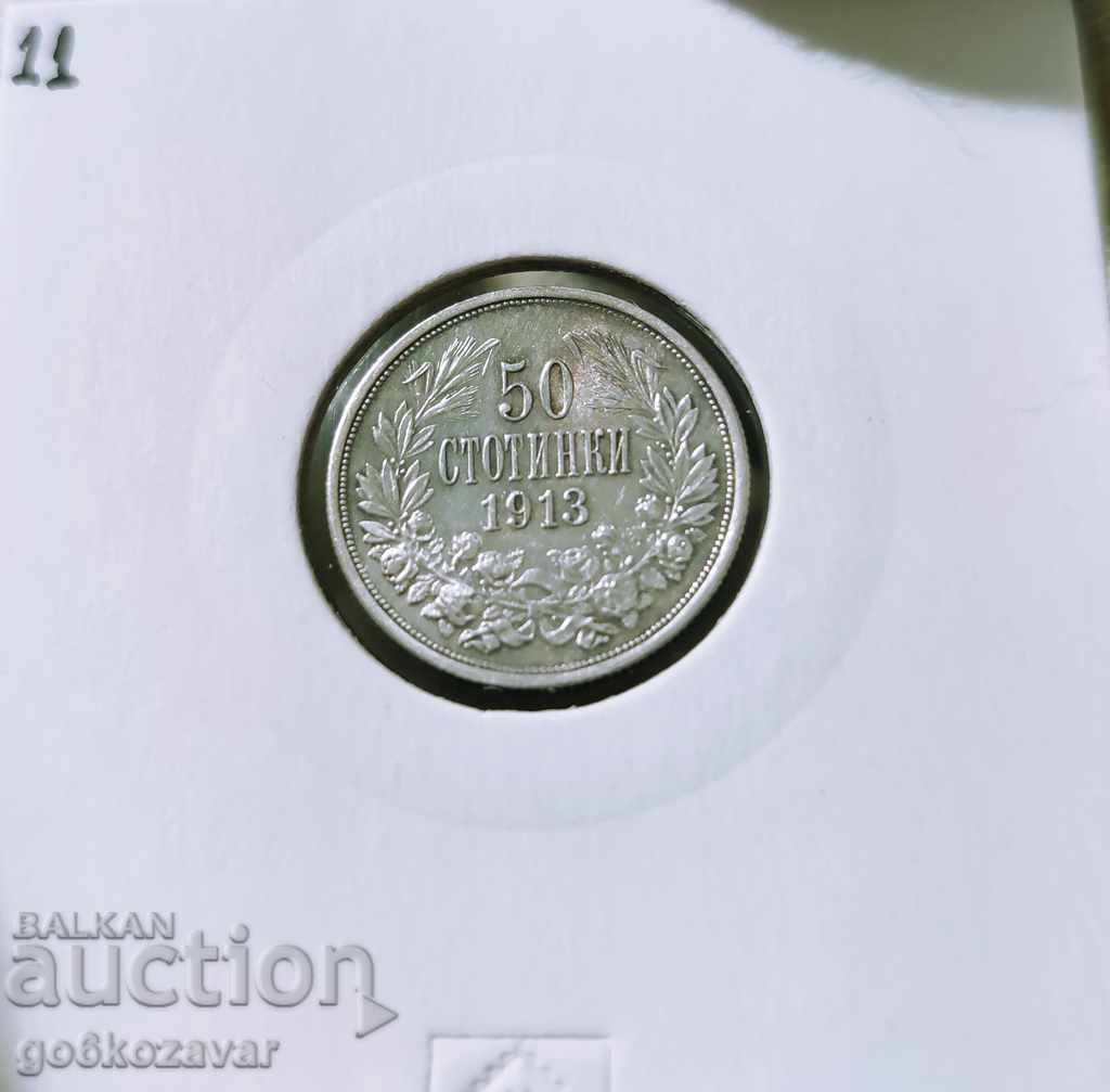 Bulgaria 50 cent 1913 silver. - 5 Bulgaria 50 cent 1913 silver. - 5
