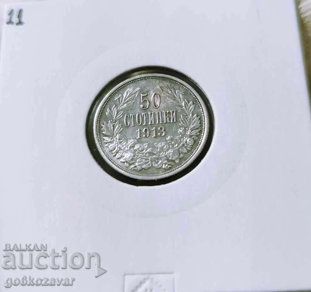 Bulgaria 50 cent 1913 silver.