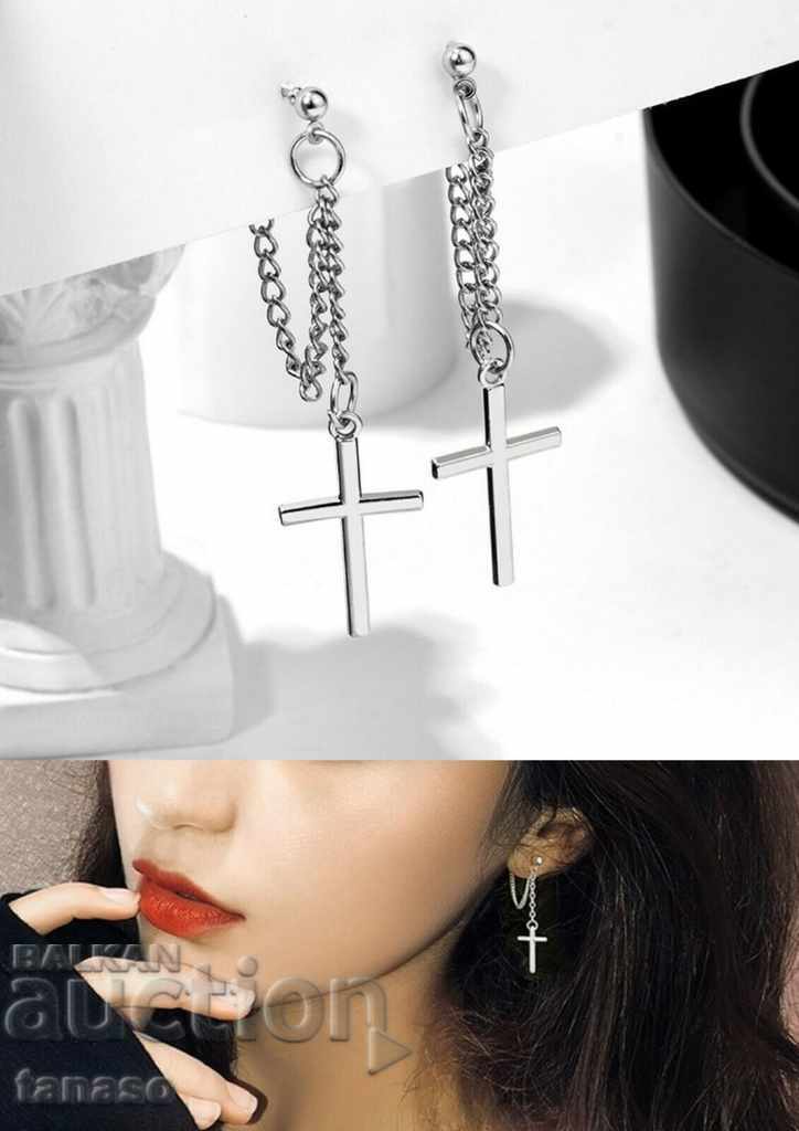 Stainless steel earrings, crosses with price 15.00 BGN | € 7.67 Stainless steel earrings, crosses with price 15.00 BGN | € 7.67