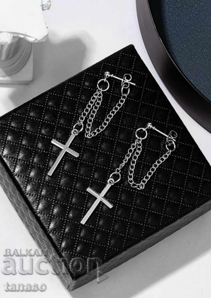 Cercei din oțel inoxidabil, cruciulițe