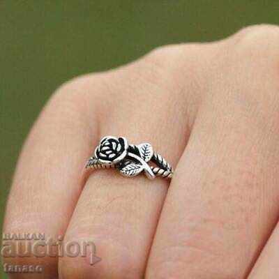 Delicate silver ring, rose with price 18.00 BGN | € 9.20