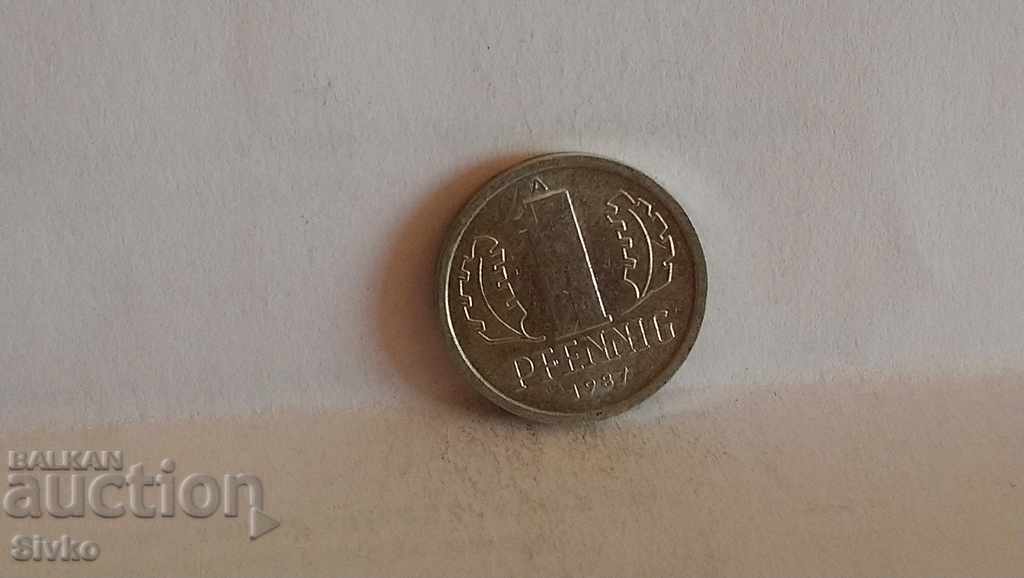Monedă GDR 1 pfennig 1987