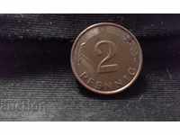 Монета Германия 2 пфенига 1995