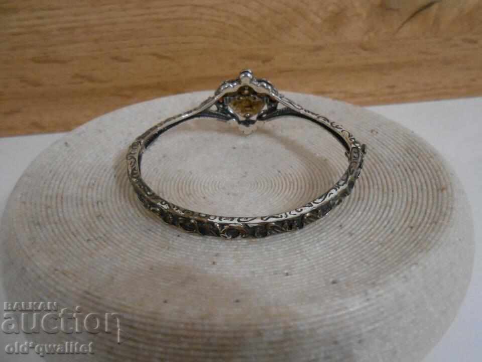 Masterful silver bracelet, Silver 835 with est. GARNET stamps - 5 Masterful silver bracelet, Silver 835 with est. GARNET stamps - 5