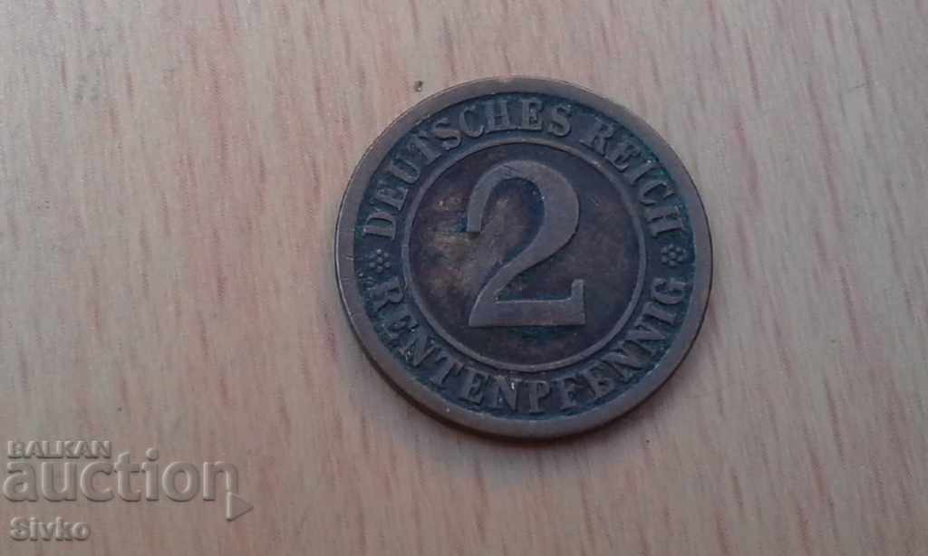 Coin Germany 2 ενοικίαση pfennig 1924