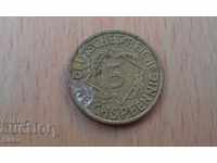 Монета Германия 5 райхспфенига 1936