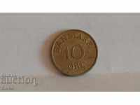Coin Denmark 10 yore 1957