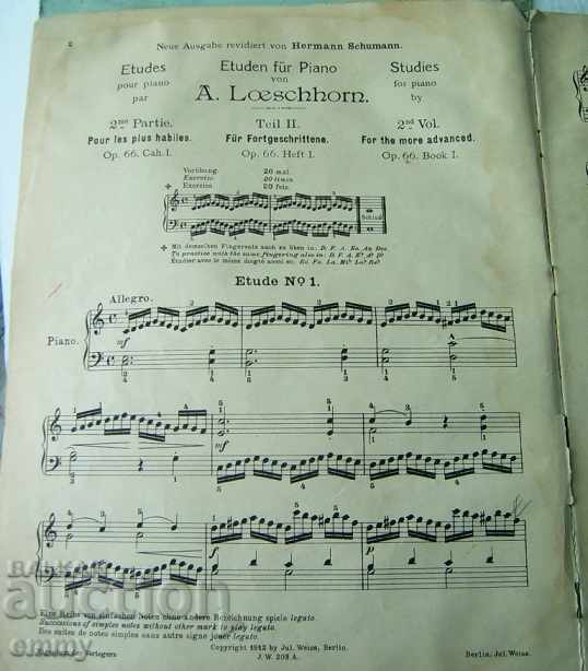 Livrarea Etude pentru pian de Albert Löschorn Opus 66 pentru studenți avansați