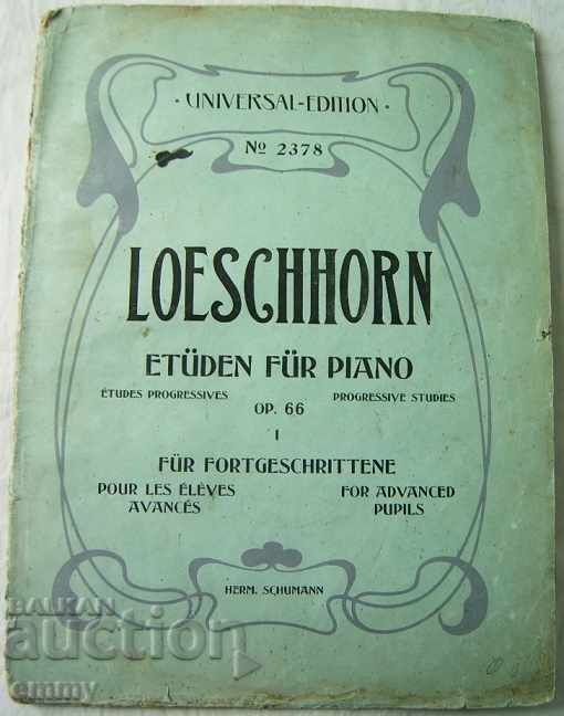 Etude pentru pian de Albert Löschorn Opus 66 pentru studenți avansați