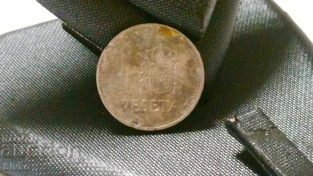 Монета Испания 1 песета 1987