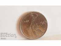 Монета Италия 50 лири 1980