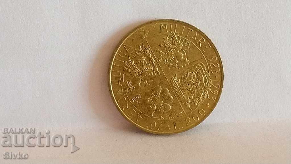 Монета Италия 200 лири 1993 юбилейна