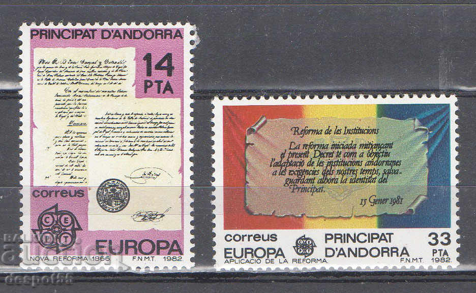 1982. Andorra (isp). Europa - Evenimente istorice.