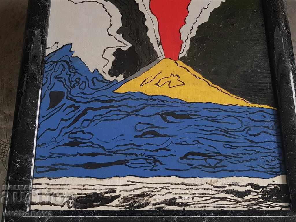 Painting Volcano Etna Landscape oil paints 2004. Color fresh - 6 Painting Volcano Etna Landscape oil paints 2004. Color fresh - 6