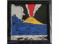 Картина Вулкан Етна Пейзаж маслени бои 2004 г. Цветна свежа