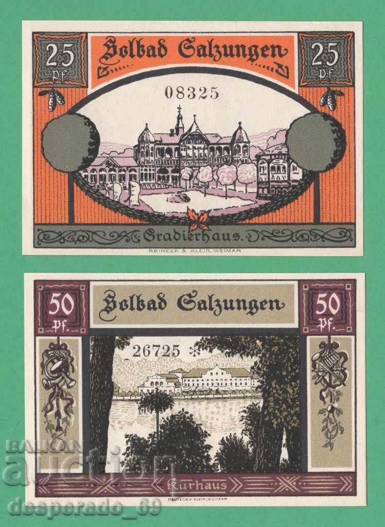 Notgeld (Bad Salzungen, Germany) 1921 UNC - 2 banknotes