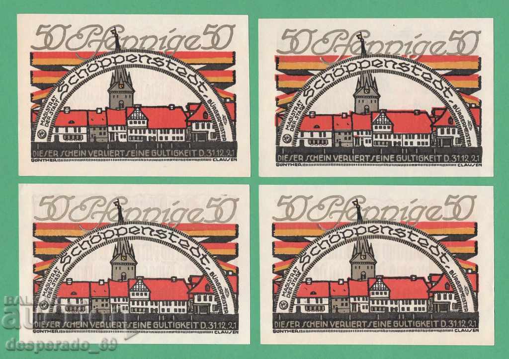 Доставка на (¯`'•.¸NOTGELD (гр. Schöppenstedt) 1921 UNC -10 бр.банкноти Доставка на (¯`'•.¸NOTGELD (гр. Schöppenstedt) 1921 UNC -10 бр.банкноти
