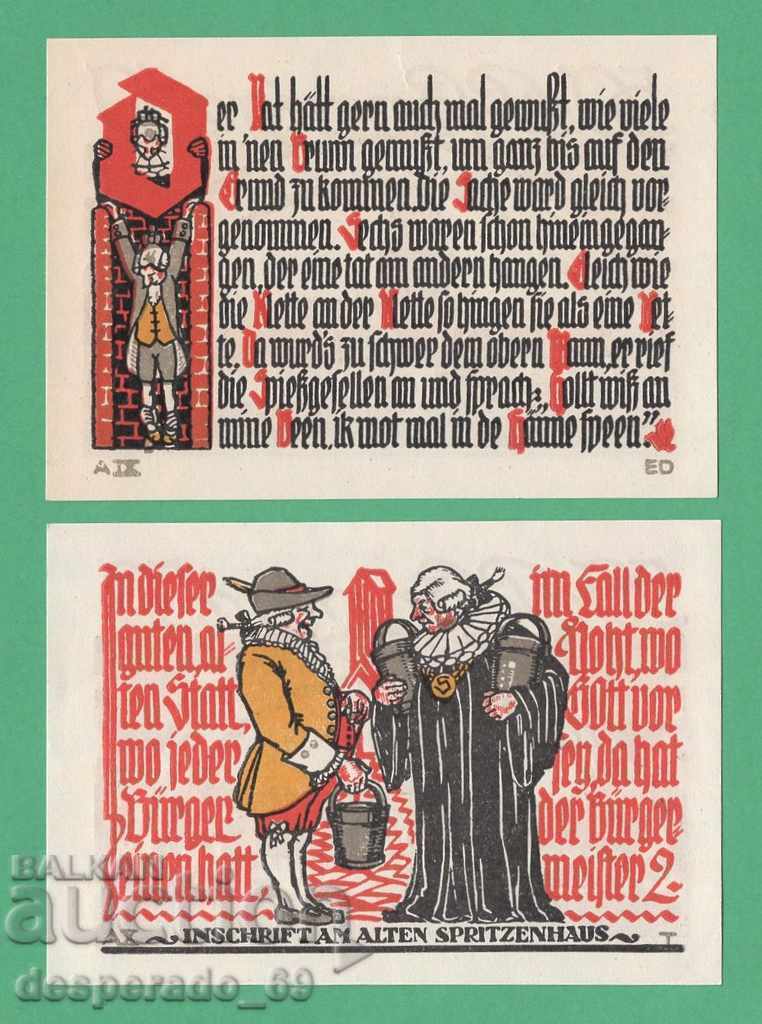 (¯`'•.¸NOTGELD (orașul Schöppenstedt) 1921 UNC -10 buc. bancnote - 5 (¯`'•.¸NOTGELD (orașul Schöppenstedt) 1921 UNC -10 buc. bancnote - 5