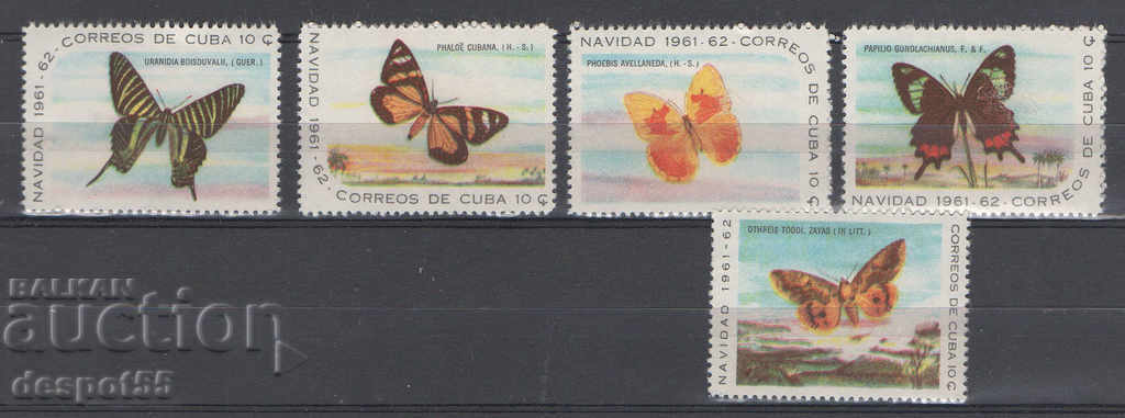 1961. Cuba. Christmas - Butterflies.