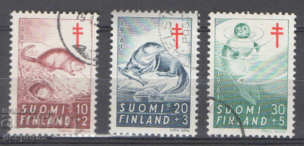 1961 Finlanda. Faună sălbatică - Prevenirea tuberculozei