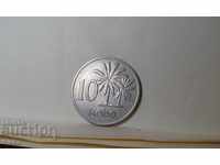 Monedă Nigeria 10 kobo 1973