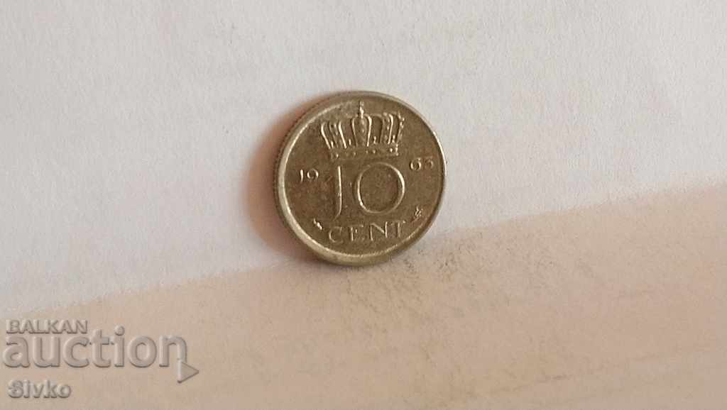 Monedă Olanda 10 cent 1963