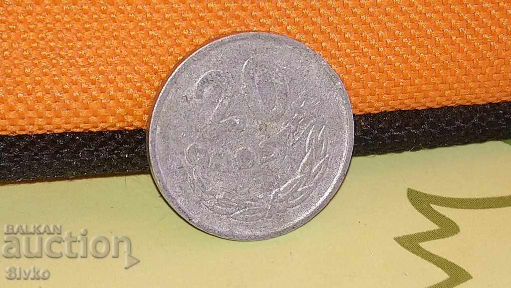Monedă Polonia 20 groseni 1967