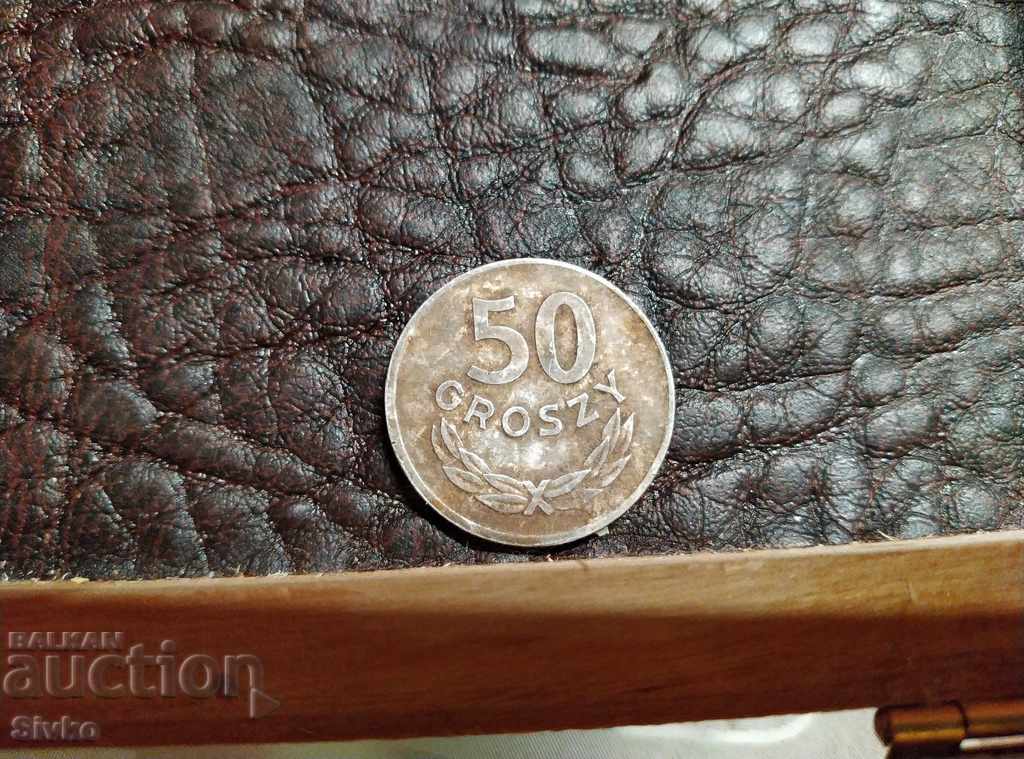 Monedă Polonia 50 groseni 1973