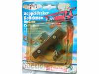 Biplane aircraft model toy metal and plastic