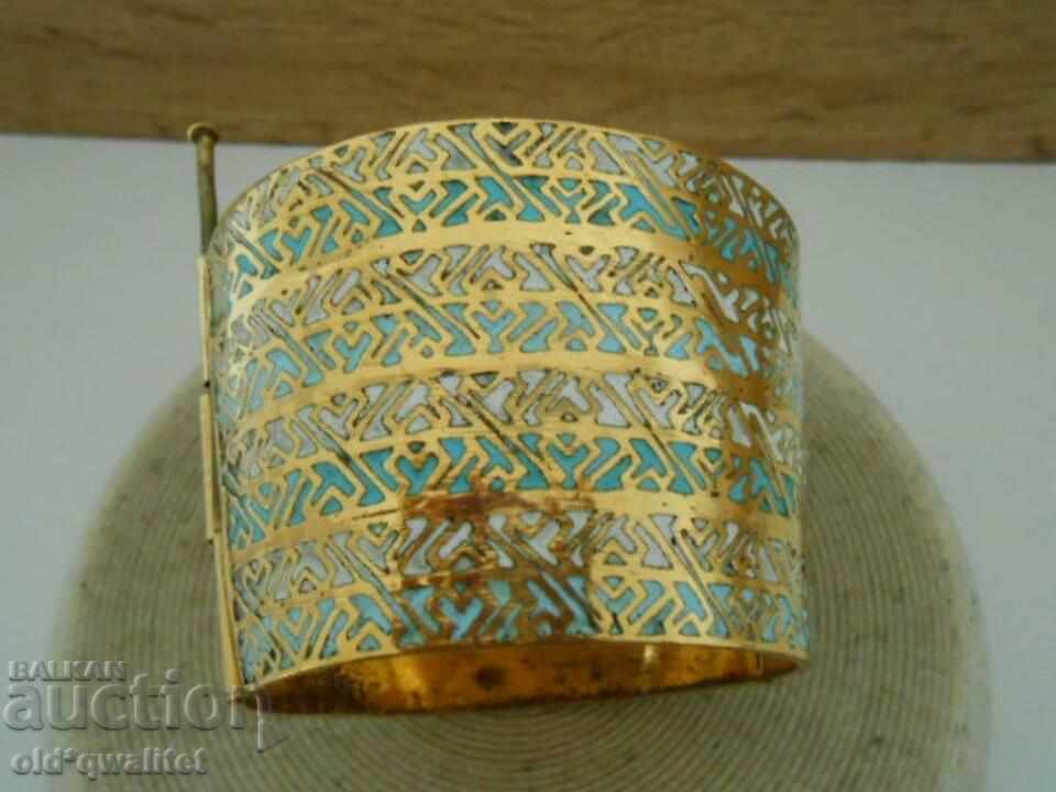 Wide BRACELET - CUFF, enamel and gilding, according to a museum pattern - 5