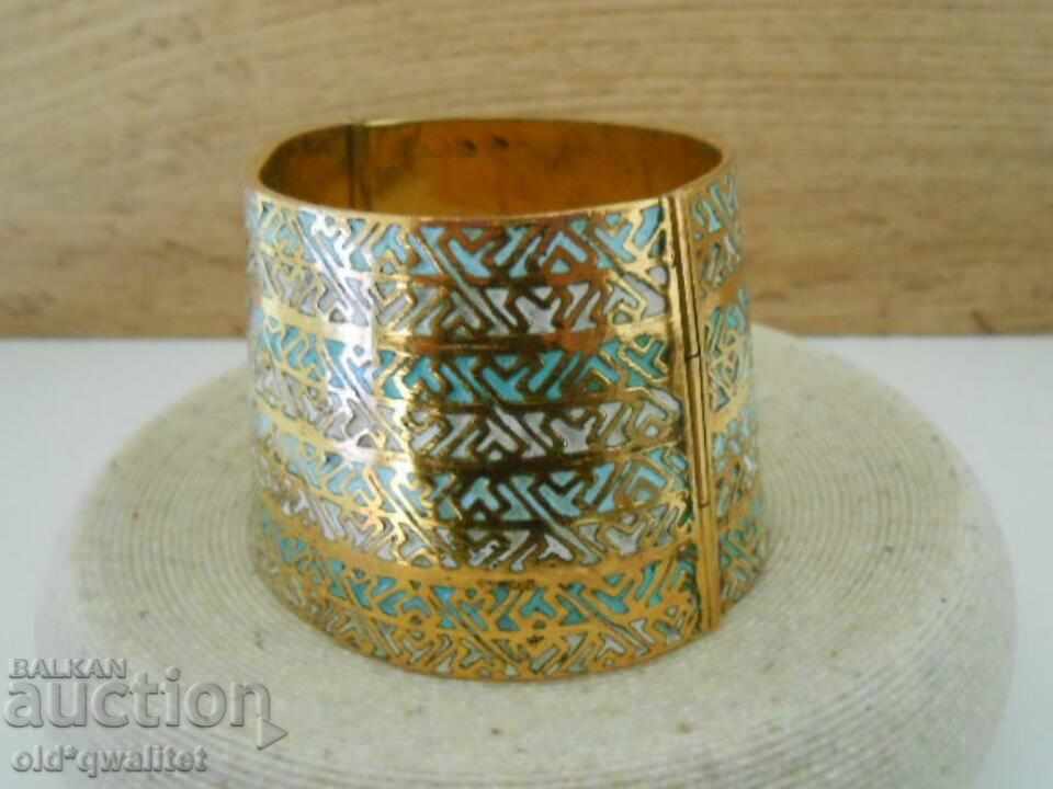 Wide BRACELET - CUFF, enamel and gilding, according to a museum pattern - 6