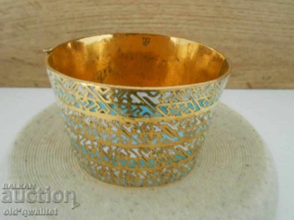 Wide BRACELET - CUFF, enamel and gilding, according to a museum pattern - 7