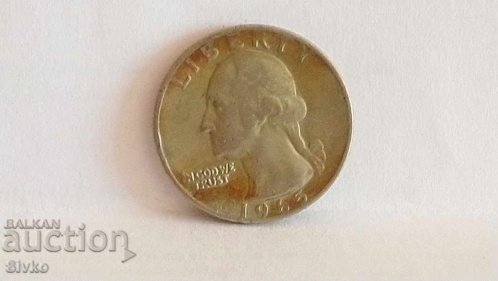 Δημοπρασία Τρίμηνο 1965 του νομίσματος ΗΠΑ Δημοπρασία Τρίμηνο 1965 του νομίσματος ΗΠΑ