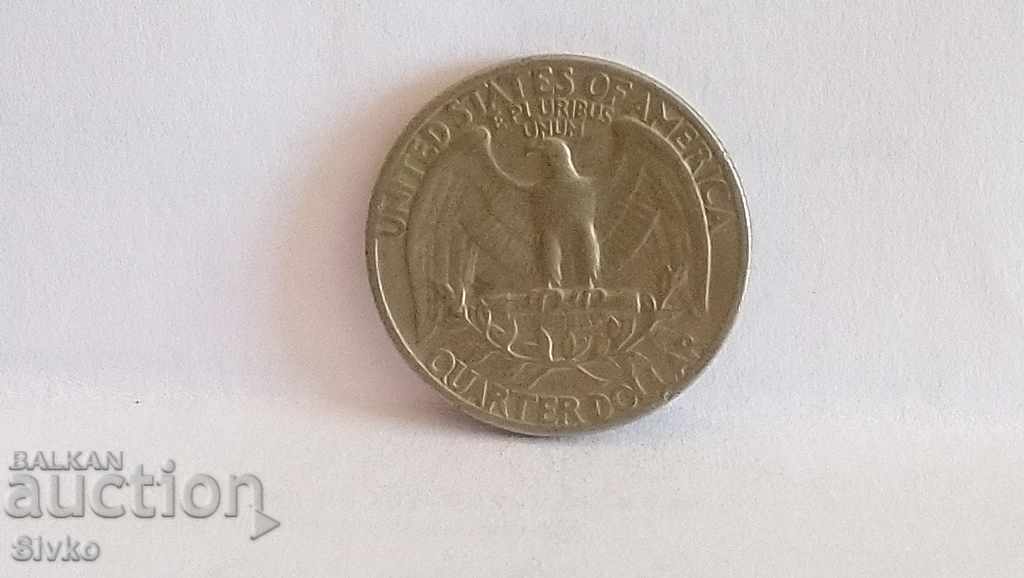Монета САЩ четвърт долар 1965