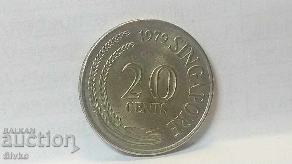 Monedă Singapore de 20 de cenți 1979