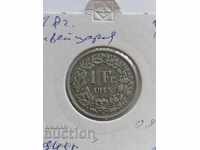 1 франк Швейцария 1945г сребърни